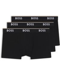 BOSS - Stretch-Cotton Trunks With Repeat Logos - Lyst