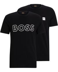 BOSS by HUGO BOSS - Lot de deux t-shirts en jersey de coton avec logos - Lyst
