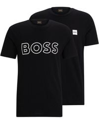 BOSS - Set Van Twee T-shirts Met Logodetails Van Katoenen Jersey - Lyst
