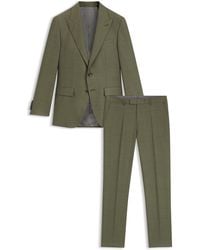 BOSS - Slim-Fit Anzug Aus Meliertem Schurwoll-Mix Mit Seide - Lyst