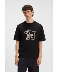 HUGO - All-Gender Cotton-Jersey T-Shirt With Graphic Print - Lyst