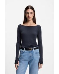 BOSS - Double-Layered Jersey Top - Lyst