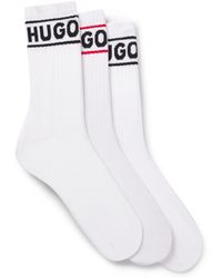 HUGO - 3 Pack Ribbed Sporty Socks - Lyst