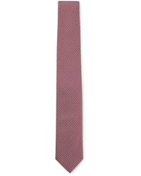 BOSS - Patterned Tie In Silk-blend Jacquard - Lyst