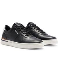 BOSS - Lace-up Sneakers With Preformed Sole And Branded Leather Upper - Lyst