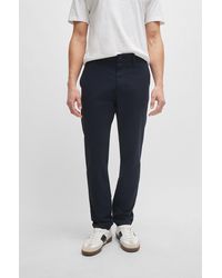 BOSS by HUGO BOSS Tapered-fit Trousers in Blue for Men | Lyst