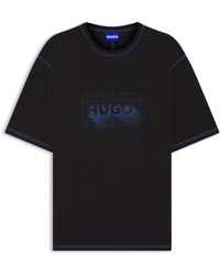 HUGO - Cotton-Jersey Logo T-Shirt With Contrast Stitching - Lyst