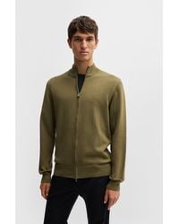 BOSS - Knitted Zip-Up Cardigan - Lyst