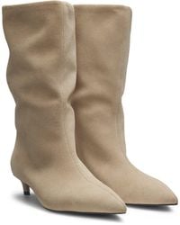 BOSS - Suede Tubo Boots With Kitten Heel - Lyst