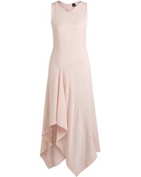 BOSS - Lang Geschnittenes Kleid Aus Softem Twill Mit Wasserfall-Front - Lyst