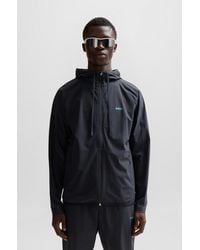 BOSS - Zip-up Hoodie With Decorative Reflective Details - Lyst