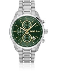 BOSS - Grand Prix 44-Dial Watch With Steel Bracelet - Lyst