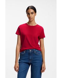 BOSS - Cotton T-Shirt With Tonal Chest Logo - Lyst