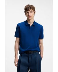 HUGO - Cotton-Piqué Polo Shirt With Logo Print - Lyst