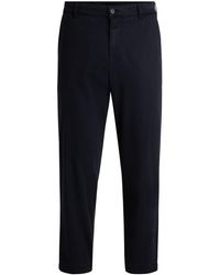 BOSS - Tapered-fit Regular-rise Trousers In Stretch Twill - Lyst