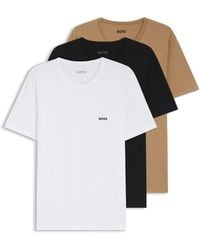 BOSS - Three-Pack Of Logo-Embroidered T-Shirts - Lyst
