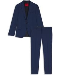 HUGO - Slim-Fit Anzug Aus Funktionalem Stretch-Woll-Mix - Lyst