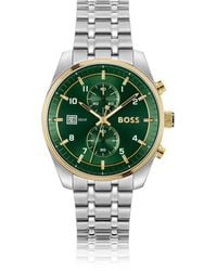 BOSS - Two-Tone Chronograph Watch With Dial - Lyst