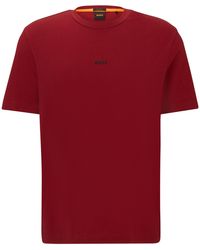 BOSS - Relaxed-fit T-shirt Van Stretchkatoen Met Logoprint - Lyst