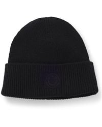 HUGO - Beanie Hat With Happy Logo - Lyst