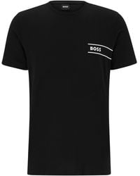 BOSS by HUGO BOSS T-shirt Met Labelprint, Model 'rn 24' - Zwart