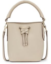 BOSS - Leather Bucket Bag With Logo Lettering - Lyst