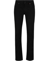 BOSS - Slim-fit Jeans Van Comfortabel Zwart Stretchdenim - Lyst