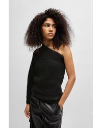 HUGO - One-Shoulder Regular-Fit Sweater With Knitted Structure - Lyst