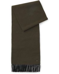 BOSS - Double-Faced Cashmere Scarf With Twisted Fringe - Lyst
