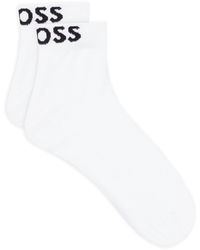 BOSS - Two-Pack Of Quarter-Length Socks With Contrast Logos - Lyst