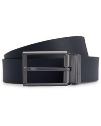 BOSS - Italian-leather Reversible Belt With Pin And Plaque Buckles - Lyst