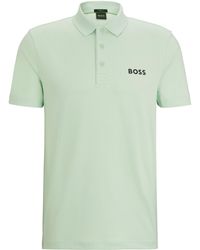 BOSS - Poloshirt aus Dégradé-Jacquard mit kontrastfarbenem Logo - Lyst
