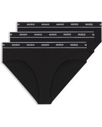 HUGO - Set Van Drie Slips Met Logotailleband Van Stretchkatoen - Lyst
