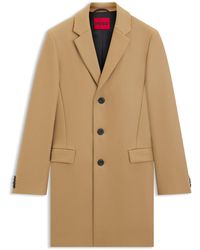 HUGO - Slim-Fit Mantel Aus Woll-Mix Mit Kaschmir - Lyst