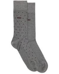 BOSS - Two-pack Of Regular-length Socks In Mercerized Fabric - Lyst
