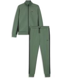 BOSS - Regular-Fit Trainingspak Set Van Stretchkatoen Met Gestreepte Details - Lyst
