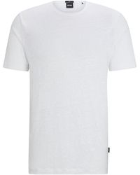 BOSS - Regular-Fit T-Shirt aus Leinen - Lyst