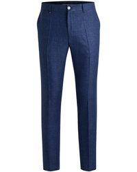 BOSS - Business-Hose Aus Filigran Gemustertem Stretch-Gewebe - Lyst