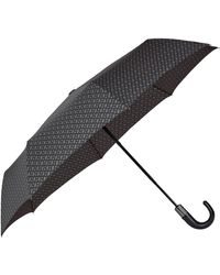 BOSS - Dunkelgrauer Regenschirm mit Monogramm-Muster und Logo-Riemen - Lyst