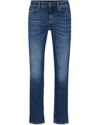 BOSS - Slim-fit Jeans Van Comfortabel Blauw Stretchdenim - Lyst