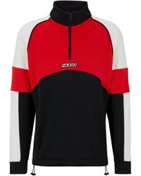 HUGO - Sweatshirt Met Color-blocking En Motorsport-geïnspireerde Logopatch - Lyst