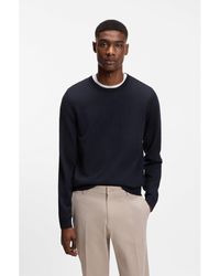 BOSS - Slim-fit Sweater In Virgin Wool With Crew Neckline - Lyst