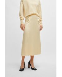 BOSS - High-waisted A-line Skirt With Gathered Details - Lyst