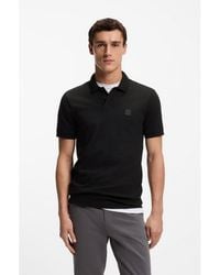 BOSS - Stretch-Cotton Slim-Fit Polo Shirt With Logo Patch - Lyst