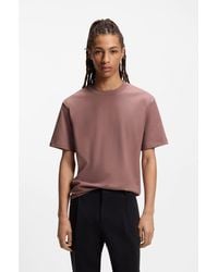 HUGO - Relaxed-Fit T-Shirt With Central Logo Detail - Lyst