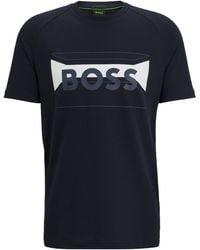 BOSS - Regular-fit T-shirt Van Een Katoenmix Met Logo-artwork - Lyst