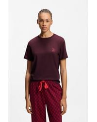 HUGO - Stretch-Jersey Pyjama T-Shirt With Logo Print - Lyst