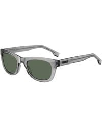 BOSS - Grey-acetate Sunglasses With 3d Logo - Lyst