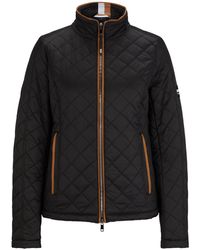 BOSS - Equestrian Padded Jacket With Signature Detailing And Logo - Lyst