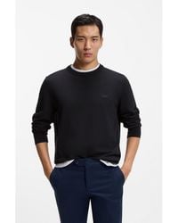 BOSS - Cotton Sweater With Embroidered Logo - Lyst